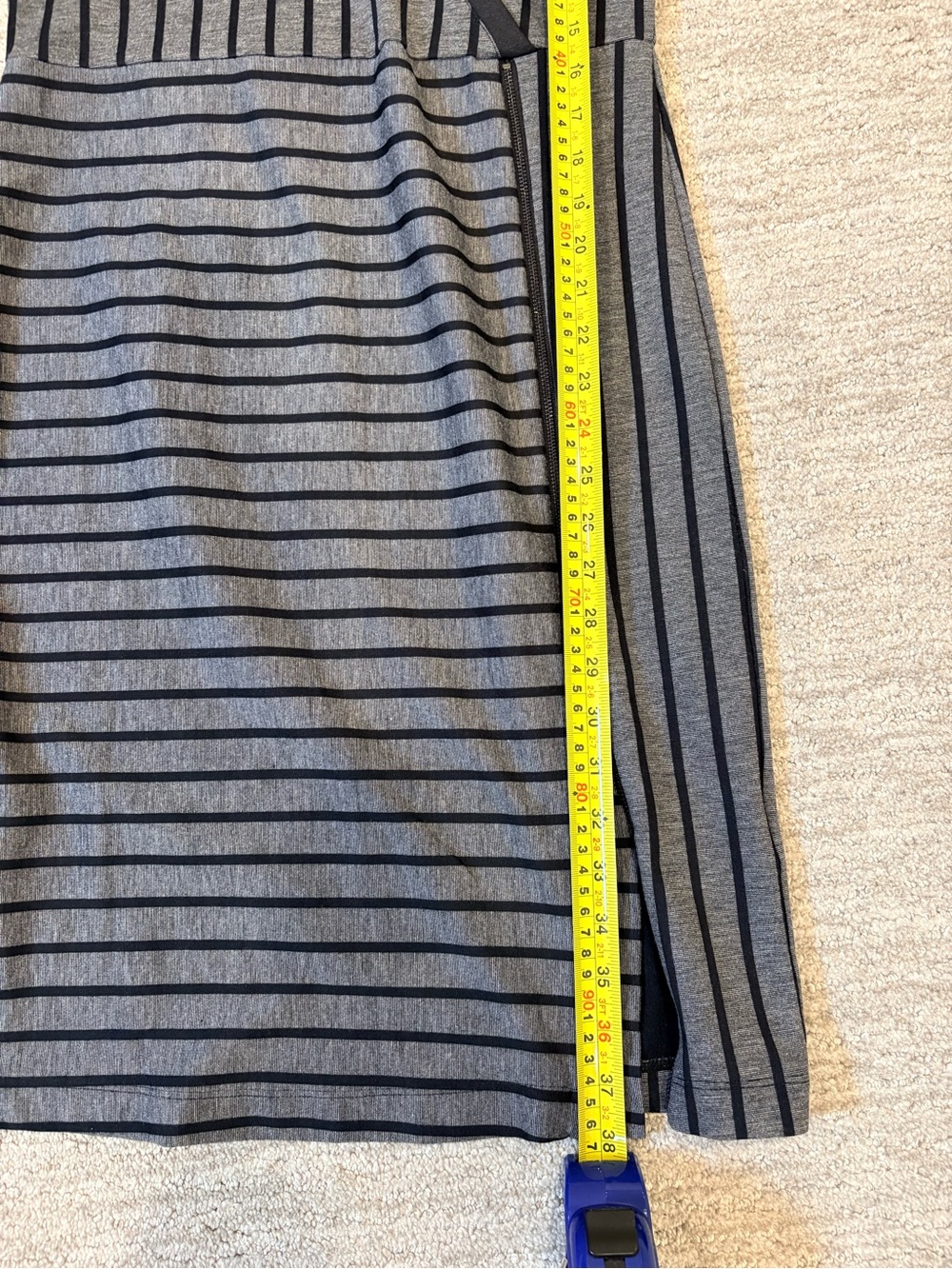Sandwich Gray Mixed Stripe Wrap Knit Dress | Long Sleeve | Size Small - Picture 9 of 11
